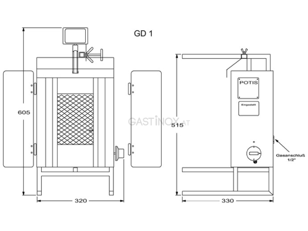 Potis GD1 Dönergrill / Gyrosgrill - GAS