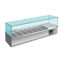 Premium Kühlaufsatz 160 cm - 7x GN 1/4 mit Glasaufsatz