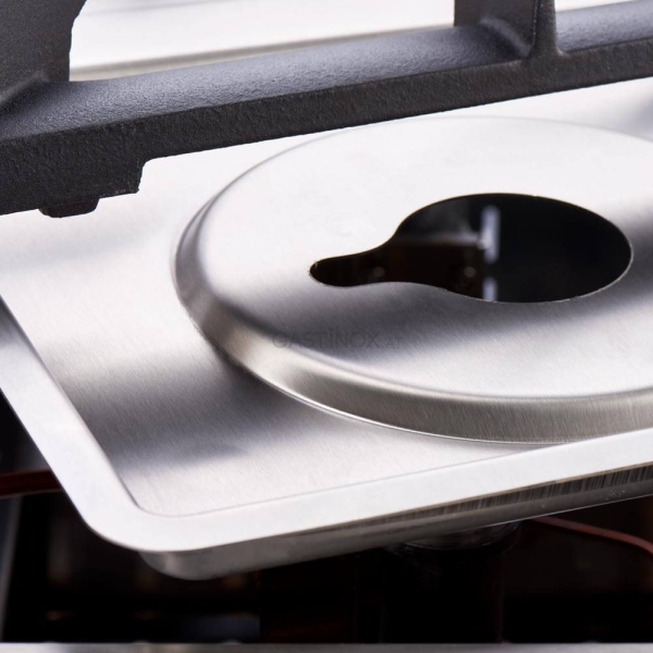 Stalgast Gasherd mit 4 Brennern (3,5x+5+2x7) und Elektro-Umluft-Backofen GN1/1, Serie 700 ND