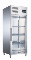 SARO Edelstahl Kühlschrank mit Glastür PREMIUM...
