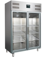 SARO Premium Edelstahl Kühlschrank mit Glastür...
