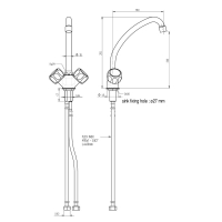 MONOLITH Mischbatterie, Einloch-Montage, zwei Mischventile