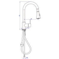 MONOLITH Einloch-Mischbatterie mit ausziehbarer Waschbrause