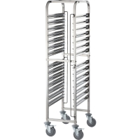 Stalgast Tablettwagen aus Edelstahl, passend für 14...