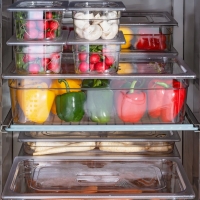 Stalgast Edelstahl-Kühlschrank, GN 2/1, 740x810x2010 mm (BxTxH), 0,21 kW