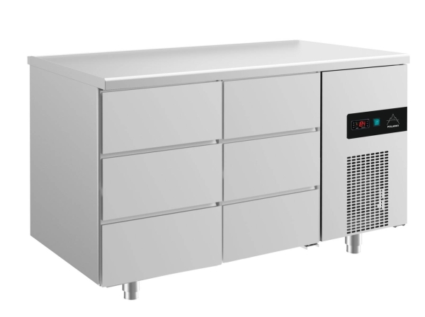 Premium Kühltisch -2 bis +8°C 1400x700x850mm mit 2x drei Schubladen