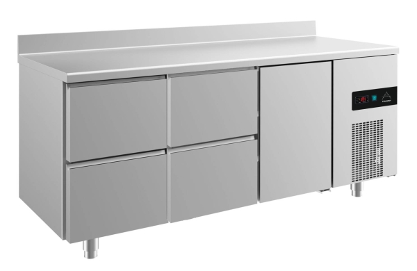 Premium Kühltisch -2 bis +8°C 1865x700x850mm mit 1x Tür und 2x zwei Schubladen