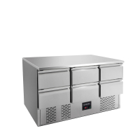 Kühltisch Mini 137 cm, 3-fach - mit 6 Schubladen