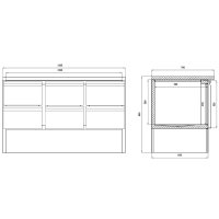 Kühltisch Mini 137 cm, 3-fach - mit 6 Schubladen