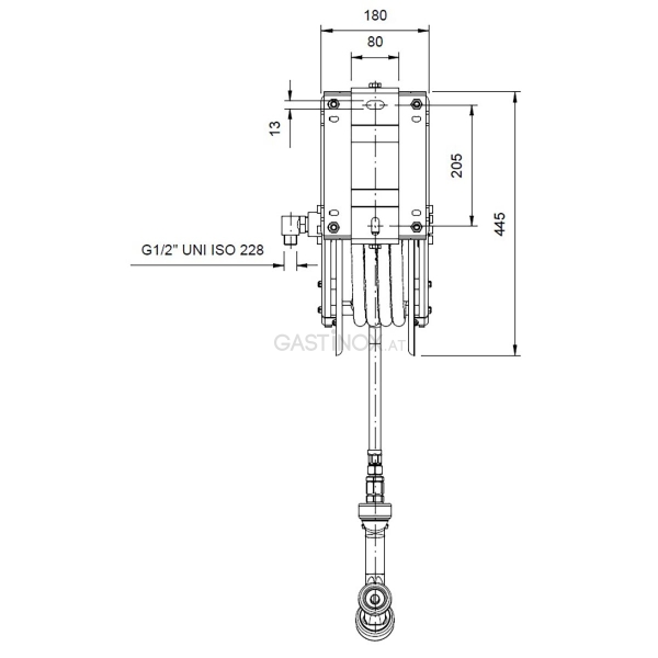 PROFI Schlauchaufroller mit Brause - 20 Meter