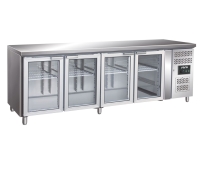 SARO Premium Kühltisch mit Glastüren 2,23 x 0,7...