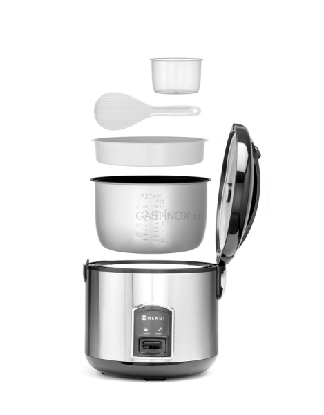 Reiskocher mit Dampfgarfunktion, HENDI, Profi Line, 1,8L, 230V/700W, ⌀280x(H)285mm