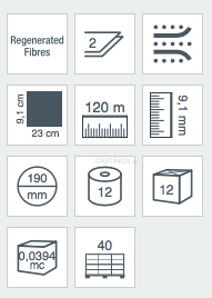 Lucart ECO 19J Toilettenpapier - 120 m, 2-lagig, 12 Rollen/VE