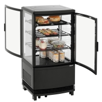 Bartscher Mini-Kühlvitrine 64L2T schwarz