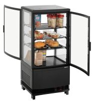Bartscher Mini-Kühlvitrine 75L2T schwarz