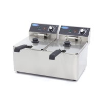 Gastro Fritteuse - 2 x 8 l - 2 Körbe - Bis zu 2,8 kg...