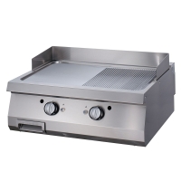Gastro Premium Grillplatte - Halb Gerillte Chrom -...