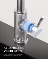 Niederdruck Mischbatterie mit ausziehbarer Brause, 360°