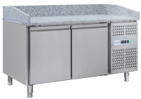 Premium Pizzatisch 1,5  x 0,8 m - mit GN 1/3 Kühlaufsatz - 2 Türen, Prismafood iLine
