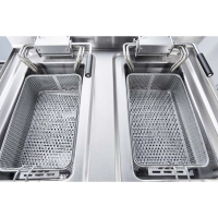 Stalgast Elektro-Fritteuse 10+10 Liter mit Unterbau - offen