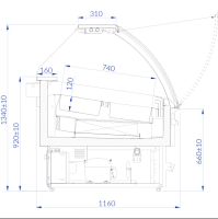 Eistheke - Adria Ice 1.25 - weiß