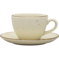 Untertasse, Serie Aida, cremefarben, braun gesprenkelt,...