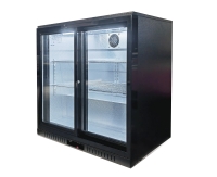 Bar Display Cooler, zwei Schiebetüren, 900x530x835 mm (BxTxH), schwarz