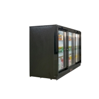 Bar Display Cooler, drei Schiebetüren, 1350x530x835 mm (BxTxH), schwarz