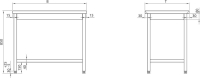 Edelstahl Arbeitstisch ECO - 160x60 cm mit Grundboden