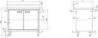 Edelstahl Arbeitsschrank ECO - 80x60 cm mit Fl&uuml;gelt&uuml;ren und Aufkantung