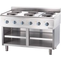 Stalgast Elektro-Kochfeld als Tischgerät mit 6 Herdplatten, Serie 700 ND, Neugerät, originalverpackt, ungeöffnet (Rückläufer)