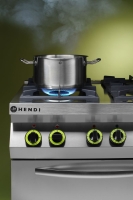 Gasherd 4-flammig mit Ofen GN 1/1, HENDI, Kitchen Line, 230V/3000W, 19kW, 800x722x(H)900mm