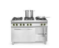 Gasherd Kitchen Line 6-flammig mit Ofen GN 1/1, HENDI, Kitchen Line, 230V/3000W, 28,5kW, 1200x722x(H)900mm