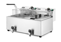 Fritteuse Profi Line mit Ablasshahn, 2×8 l, HENDI, Profi Line, 16L, 230V/7000W, 610x515x(H)369mm