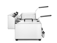 Fritteuse Profi Line mit Ablasshahn, 2×8 l, HENDI, Profi Line, 16L, 230V/7000W, 610x515x(H)369mm