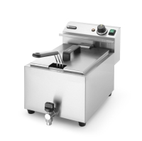 Fritteuse Profi Line mit Ablasshahn, 8 l, HENDI, Profi Line, 8L, Hellgrau, 230V/3500W, 305x515x(H)354mm