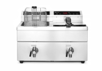 Induktionsfritteuse - mit Ablasshahn 2x8 l, HENDI, Profi Line, 16L, 230V/7000W, 577x609x(H)410mm
