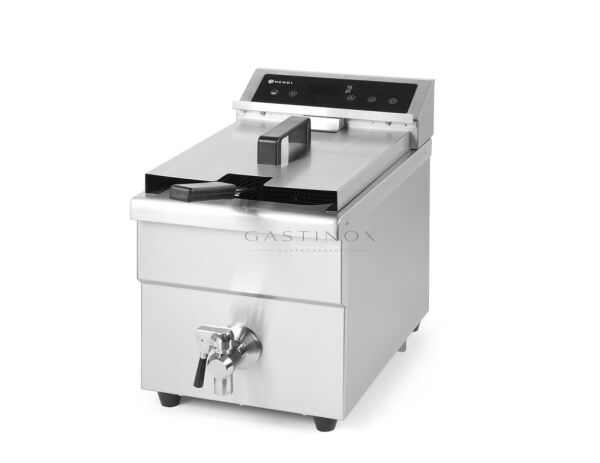 Induktionsfritteuse mit Ablasshahn - 8 l, HENDI, 8L, Hellgrau, 3,5 kW / 230 V, 288x619x(H)408mm