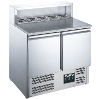 SARO Pizzatisch, 2 Türen, mit Aufsatz, Modell EPS 900