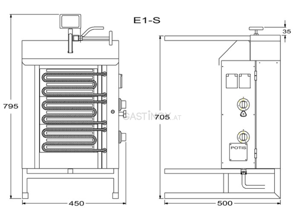 Potis E1 Dönergrill / Gyrosgrill - elektro