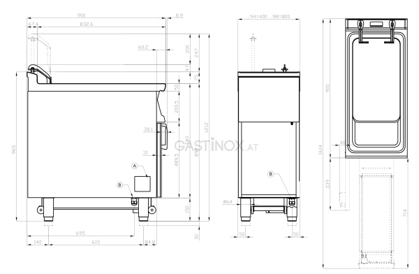LOTUS Hi-End automatische Fritteuse 18 Liter - 40x90 cm