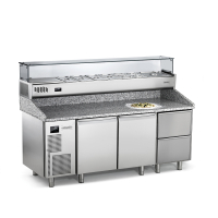 Everlasting Hi-End Pizzatisch 2 x 0,8 m - mit GN 1/3...