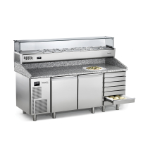 Everlasting Hi-End Pizzatisch 2 x 0,8 m - mit GN 1/3...