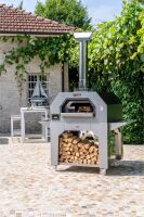Outdoor Pizzaofen GAS 4 mit Untergestell, Holzlager und Ablageböden - TITAN