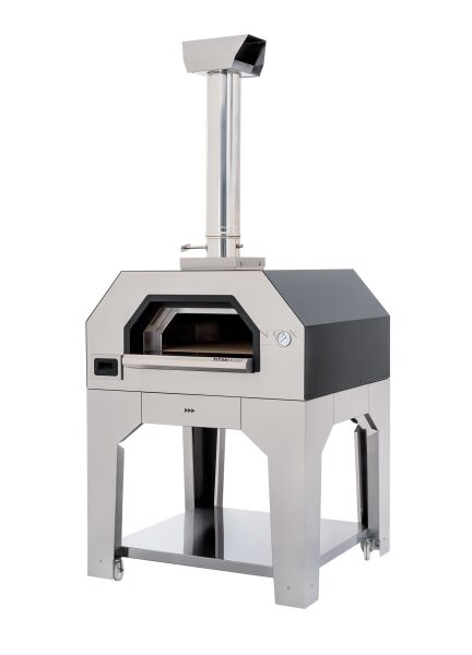 Outdoor Pizzaofen 6 GAS mit Untergestell, Holzlager und Ablageböden - TITAN