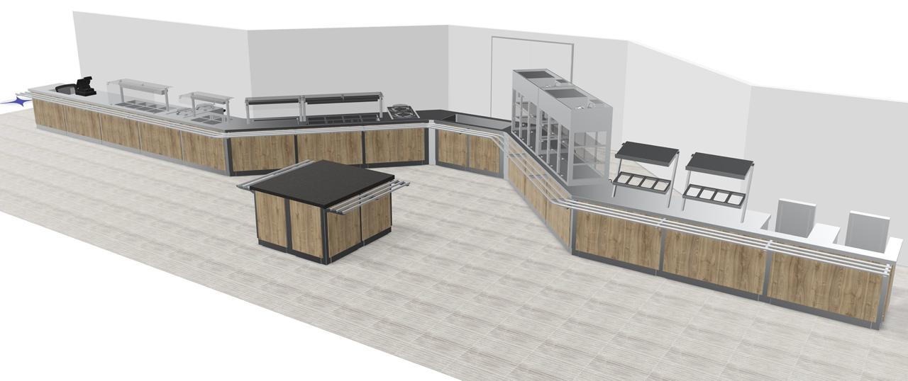 Stalgast Free Flow Speiseausgabesystem, Beispieldesign